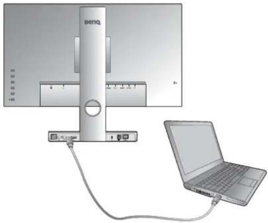 BENQ PD2710QC - Connect the RJ45 Ethernet cable. - 2