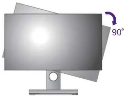 BENQ PD2710QC - Rotate the monitor 90 degrees clockwise as illustrated. - 2