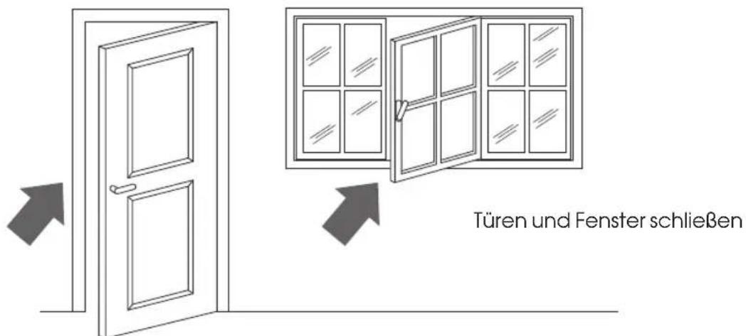 Türen und Fenster schließen