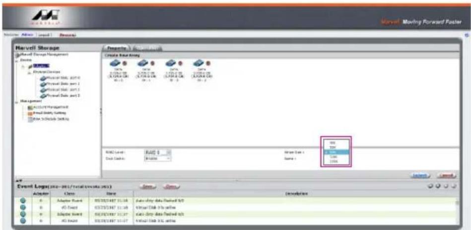 Raidon GT4670-TB3 - Setup Stripe Size. - 1