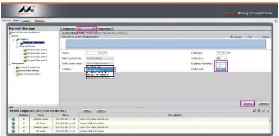 Raidon GT4670-TB3 - Setup Stripe Size. - 4