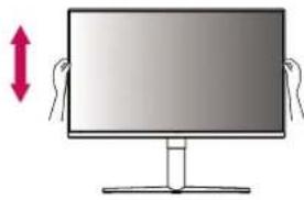 LG 27GK750F - Adjusting the Stand Height - 1