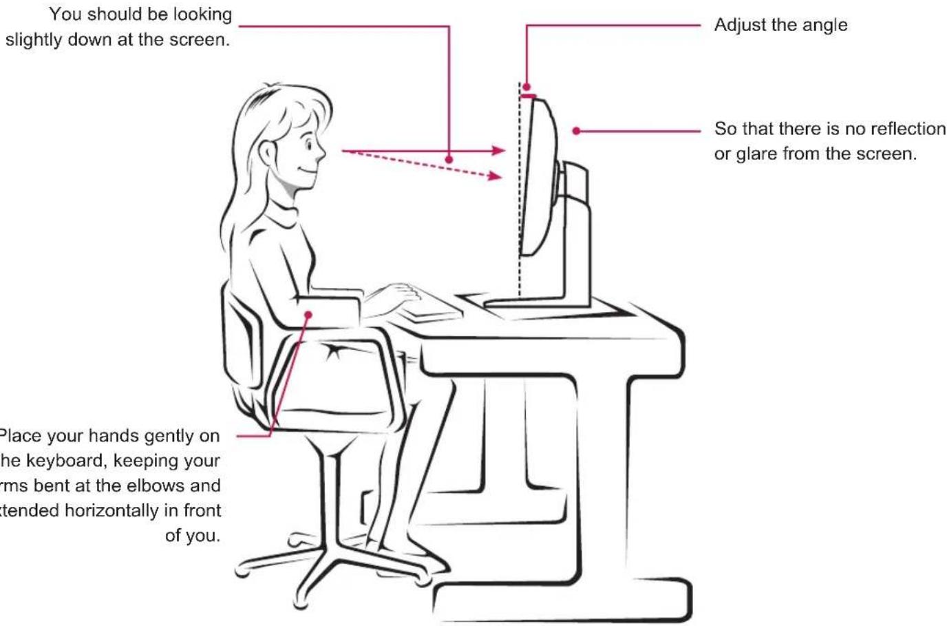LG 29UB67 - Proper Posture for Using the Monitor - 1