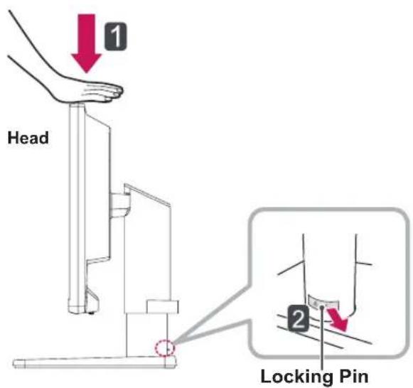 LG 29UB67 - Adjusting the stand height - 2