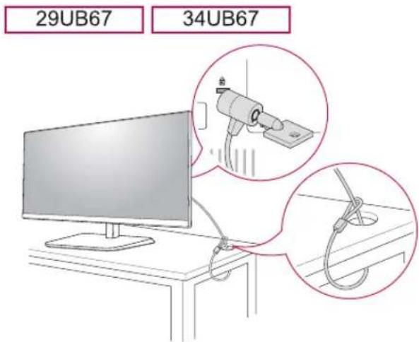 LG 29UB67 - Using the Kensington lock - 2