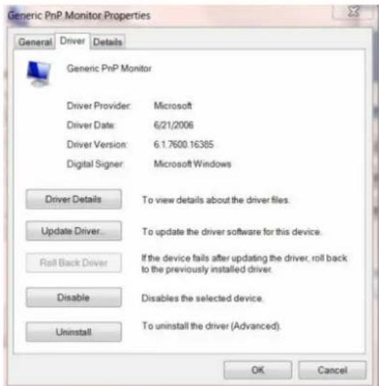 AOC G2790PX - Click the "Driver" tab. - 1