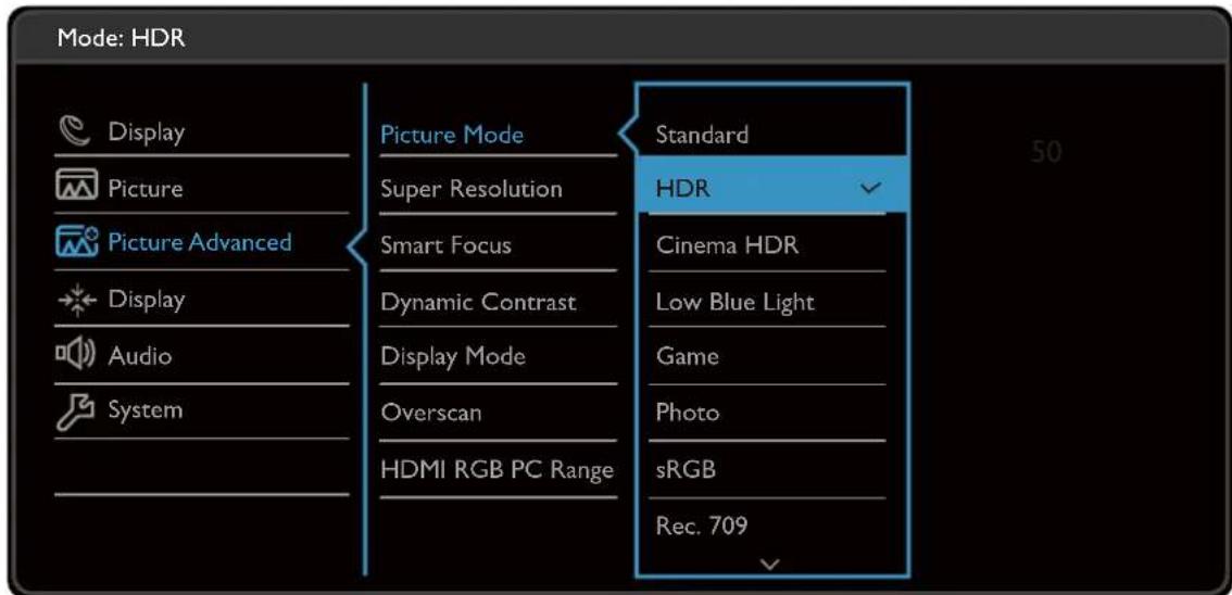 BENQ EW3270ZL - Picture Advanced menu - 1