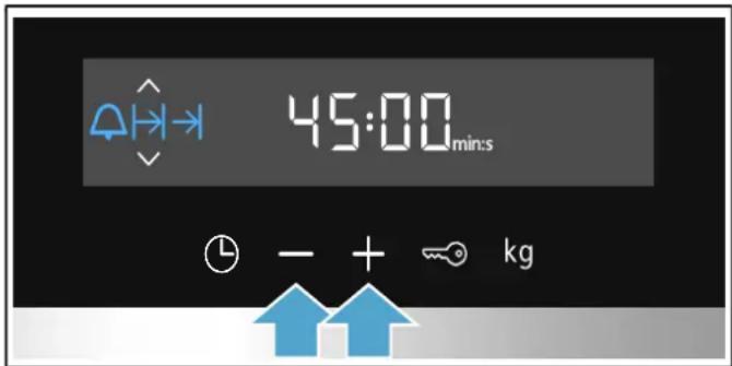 SIEMENS EQ522IA01Z - Mit Taste - oder + die Dauer einstellen. - 1