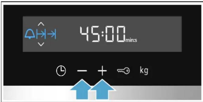 SIEMENS EQ321DB1MK - Mit Taste - oder + die Dauer einstellen. - 1