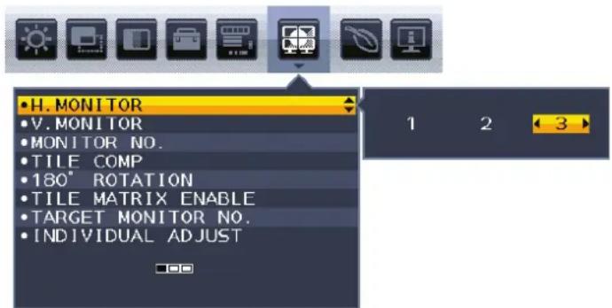 H. MONITOR V. MONITOR MONITOR NO. TILE COMP 180° ROTATION TILE MATRIX ENABLE TARGET MONITOR NO. INDIVIDUAL ADJUST