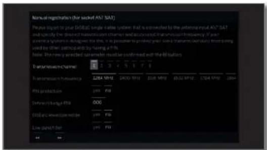 LOEWE Bild 4 - Setting options for the satellite system (DiSEqC one cable communal system): - 13