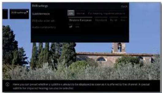 LOEWE Bild 4 - Calling DVB settings - 3