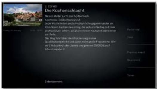 LOEWE Bild 4 - Calling additional information about the programmes - 2