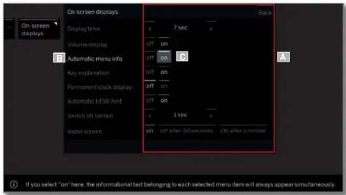 LOEWE Bild 4 - Navigation: Selection of elements (example: On-screen displays) - 1