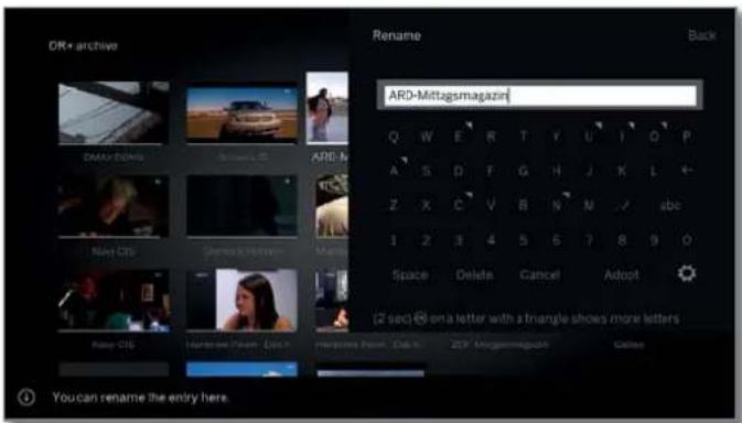 LOEWE Bild 4 - Entering characters with on-screen keyboard - 1