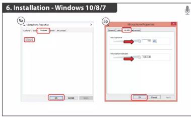 6. Installation - Windows 10/8/7 Microphone Properties Send Send New Send Send New Project Send New Project Send Send Send Send Send Send