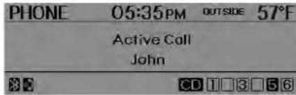 PHONE 05:35PM OUTSIDE 57°F Active Call John