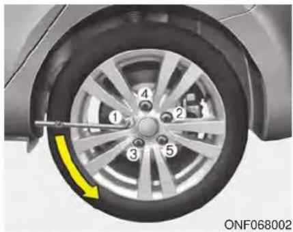 HYUNDAI Sonata Turbo (2011) - WARNING - Changing a tire - 1