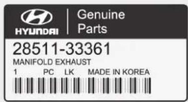 Genuine HYUNDAI | Parts 28511-33361 MANIFOLD EXHAUST 1 PC LK MADE IN KOREA