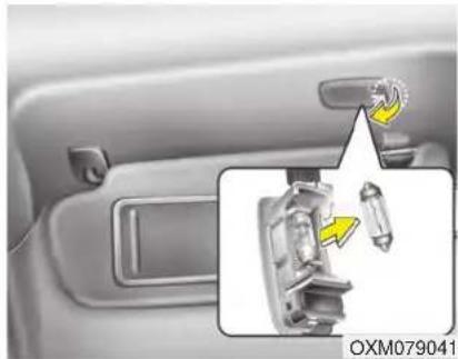 KIA Soul (2019) - Vanity mirror lamp bulb replacement - 1