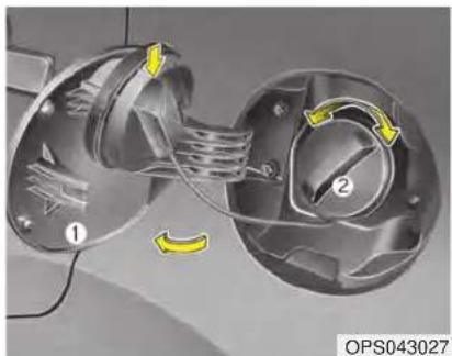 KIA Soul (2019) - FUEL FILLER LID Opening the fuel filler lid - 2