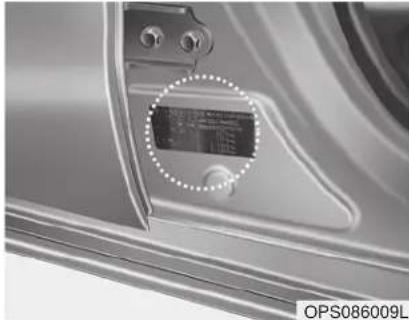 KIA Soul (2019) - VEHICLE CERTIFICATION LABEL - 1