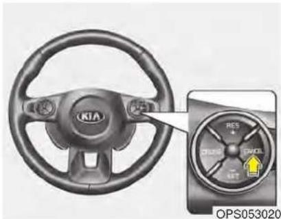KIA Soul (2019) - To cancel cruise control, do one of the following: - 1