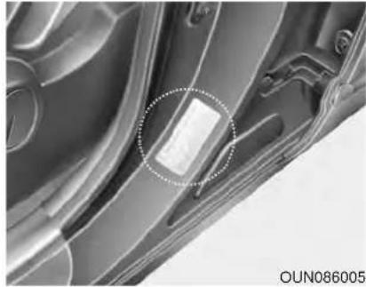 KIA Soul (2019) - TIRE SPECIFICATION AND PRESSURE LABEL - 1