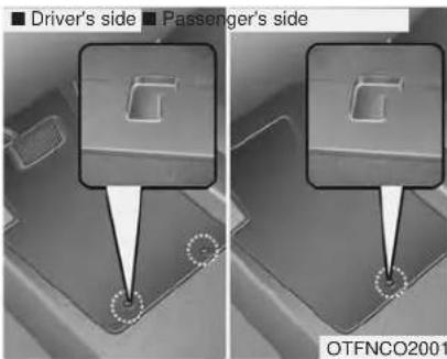 KIA Soul (2019) - Floor mat anchor(s) - 1