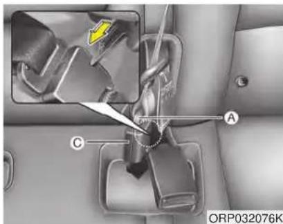 KIA Soul (2019) - WARNING - Rear center seat belt - 3