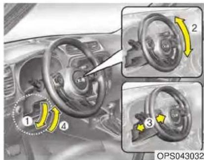 KIA Soul (2019) - WARNING - Steering wheel adjustment - 1