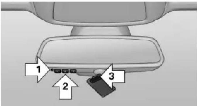 BMW 335i (2014) - Controls on the interior rearview mirror - 1