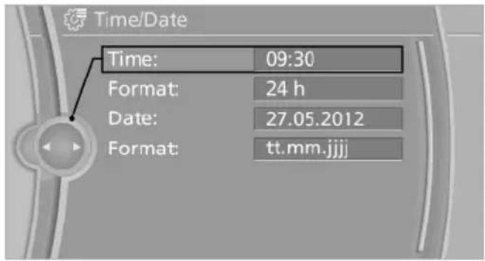 BMW 335i (2014) - Setting the clock - 4