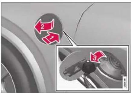 Diagram showing vehicle wheel and gear assembly with numbered directional arrows indicating motion or movement.