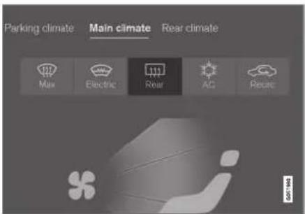 Parking climate Main climate Rear climate Max Electric Rear AC Reac