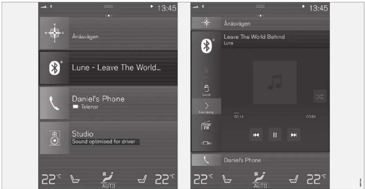 13:45 Änäsvägen Lune - Leave The World... Daniel's Phone ■ Telenor Studio Sound optimised for driver 22°C AUTO 22°C 13:45 Änäsvägen Leave The World Behind Lune Switch How blacing 00:14 03:58 FM Daniel's Phone 22°C AUTO 22°C