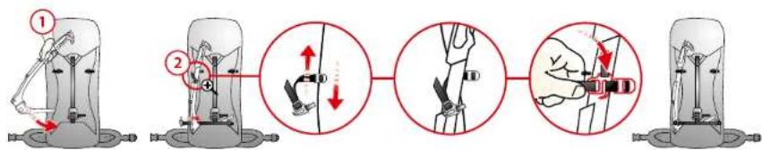 Vaude Minnie 4 5 - attaching gear: ice tools - 1