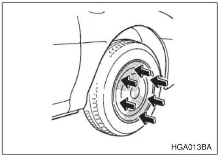 SUBARU Legacy (2002) - ▼Installing the wheel cover - 1