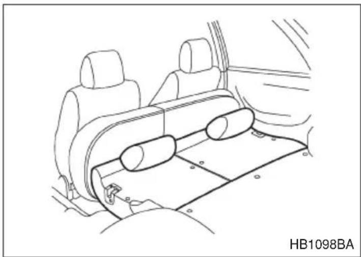 SUBARU Legacy (2002) - ▼Folding down the seat cushion and seatback - 5