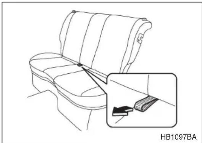 SUBARU Legacy (2002) - ▼Folding down the seat cushion and seatback - 3