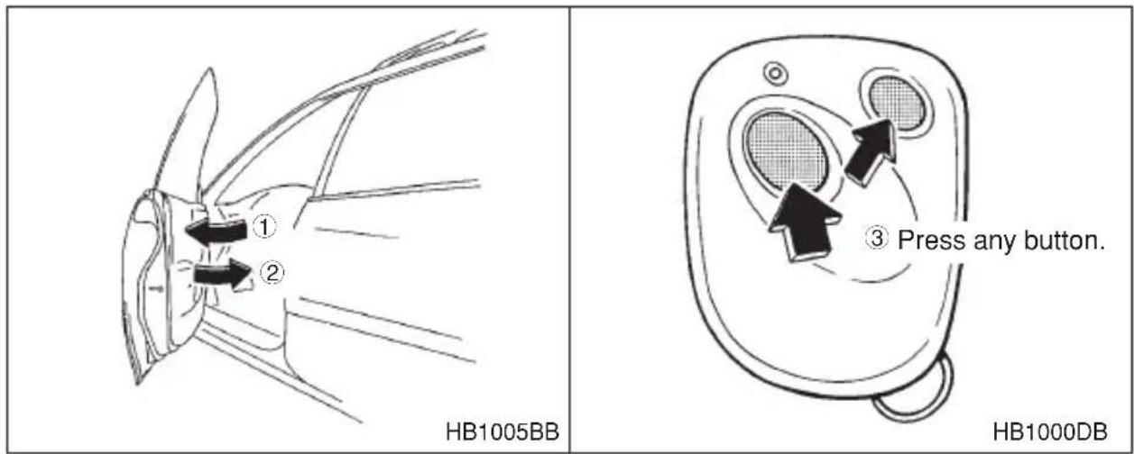 ① ② HB1005BB ③ Press any button. HB1000DB