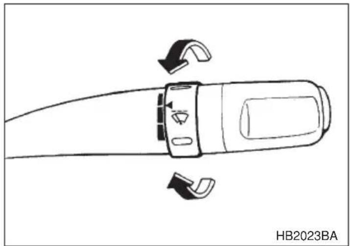 SUBARU Legacy (2002) - ▼Wiper intermittent time control (if equipped) - 1