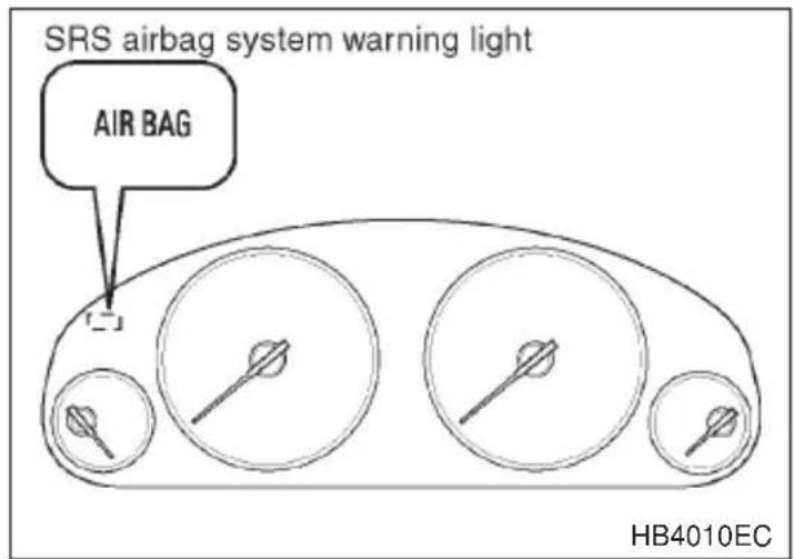 SRS airbag system warning light AIR BAG HB4010EC