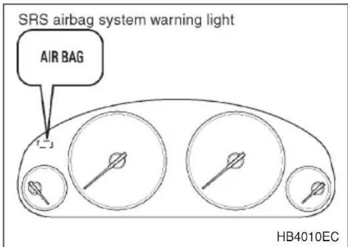 SRS airbag system warning light AIR BAG HB4010EC