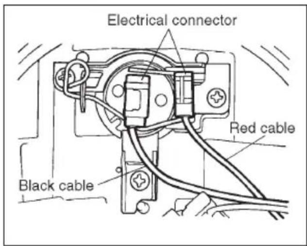 Electrical connector Red cable Black cable