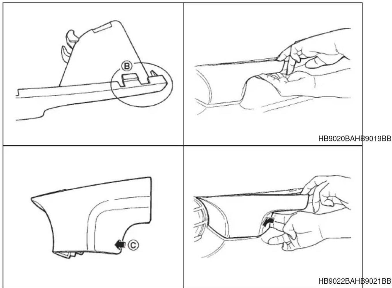 SUBARU Legacy (2002) - ▽ Towing hook cover removal procedure For except OUTBACK models: - 4