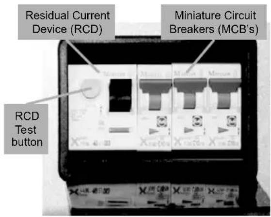 Residual Current Device (RCD) Miniature Circuit Breakers (MCB's) RCD Test button