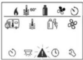 Collection of icons representing environmental and safety symbols, including fire, water, plastic bottle, gear, and warning signs.