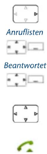 AASTRA 620D - Wählen aus Anrufliste beantworteter Anrufe - 1