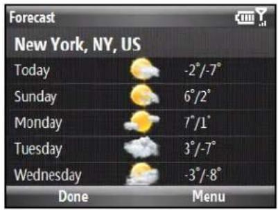 Forecast New York, NY, US Today -2°/-7° Sunday 6°/2° Monday 7°/1° Tuesday 3°/-7° Wednesday -3°/-8° Done Menu